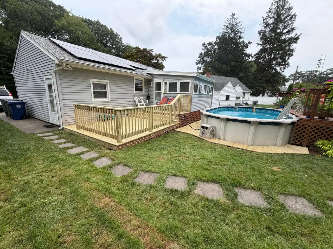 Backyard deck project in Connecticut